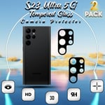 2-Pack Linsskydd Samsung Galaxy S23 Ultra (5G) - Härdat Glas 9H - Super 3D Linsskydd