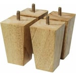 Set med 4 trämöblerben - Sofaben - M8-bultar (10 cm)