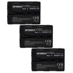 EXTENSILO 3x Batteries compatible avec Sony Alpha SLT-A65VY, SLT-A77, SLT A68, SLT-A77 II appareil photo, reflex numérique (1600mAh, 7,2V, Li-ion)