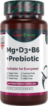 Immune Boost Magnesium Lactate Vitamins B6 & D3 and Inulin Prebiotic Complex Nat