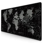 FORRICA Large Gaming Mouse Pad 900x400x3mm Extended Large Gaming Mouse Mats Thick Anti-slip Rubber Base Keyboard Mouse Pad for Computer PC Desk World Map