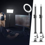 Neewer 2 Packs Tabletop Light Stand Clip Stand with 1/4" Screw for Ring Light/LED Video Light, Aluminum Alloy, Adjustable 12.5-20.6 inches/32-52cm for Make Up, Live Streaming, Photo Video Shooting