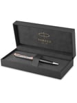 Parker Sonnet Ballpoint Pen | Premium Metal and Grey Satin Finish with Rose Gold Trim | Medium Point with Black Ink Refill | Gift Box