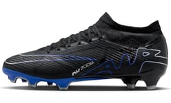 NIKE Men's Zoom Vapor 15 Pro Fg Football Shoe, Black/Chrome-Hyper Royal, 11.5 UK