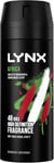 Lynx Africa Body Deodorant Spray - 150ml 48h odour-busting zinc tech Aerosol