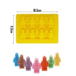 NUIOP Lego Silicone Mold Mini Figure Robot Shape Cake Tools Holes Lego Ice Cube Tray Mold Chocolate Cake Jelly Jello Fondant Moulds (Color : Style 3)