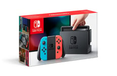 Switch with Neon Red and Blue Joy-Con