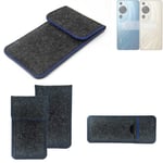 Protective cover for Huawei P60 dark gray blue edge Filz Sleeve Bag Pouch