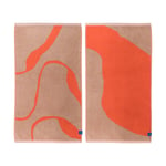 Mette Ditmer Nova Arte handduk 50x90 cm 2-pack Latte-orange