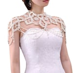 Bröllop Faux Pearl Haklapp Choker Halsband Smycken Beading Body Chain Sjal krage