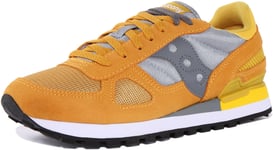 Saucony Shadow Original Mens Lace Up 80s Retro Trainer In Mustard Size UK 7 - 12