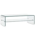 vidaXL Soffbord genomskinlig 98x45x31 cm härdat glas Transparent