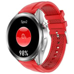 Montre Connectée Santé Ecg Ppg Écran 1.3' Surveillance Cardiaque Ip67 Silver+Red Yonis