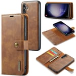 DG.MING Samsung Galaxy A36 Plånboksfodral med avtagbart skal, Cognac