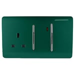 Trendi Artistic Modern Glossy 45 A Cooker Switch & Plug Socket Inc Neon Insert Dark Green