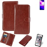 CASE FOR Xiaomi Mi 10 Lite 5G BROWN FAUX LEATHER PROTECTION WALLET BOOK FLIP MAG