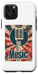 Coque pour iPhone 11 Pro Microphone chanteur vintage rétro chanteur