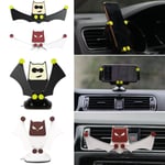 Cute Bat Safe Grip Car Phone Holder Air Vent Clip Mount Bracket White Outlet + Instrument Panel