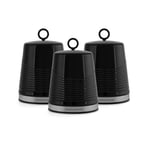 Morphy Richards 976004 Dune Kitchen Storage Canisters, Tea Coffee Sugar Set of 3 Canisters, Black