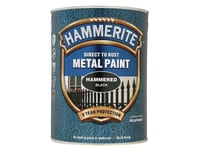 Hammerite Direct To Rust Hammered Finish Metal Paint Black 5 Litre HMMHFBL5L