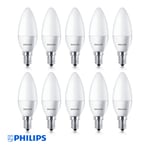 Philips CorePro 7W Frosted 806 Lumens Candle E14 Non-Dim Warm White 2700K-10pack