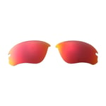 Walleva Fire Red Polarized Replacement Lenses For Oakley Flak Draft Sunglasses
