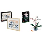 LEGO Art Hokusai – The Great Wave, 3D Japanese Wall Art Craft Kit, Framed Ocean Canvas & 10311 Icons Orchid Artificial Plant Building Set with Flowers, Home Décor Accessory for Adults