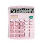 YChoice365 Calculatrice solaire de bureau - Affichage à 12 chiffres - Outil de comptabilité pour le bureau, la maison, l'école - Rose