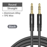 Vention Câble audio jack 3,5 mm 3,5 mâle vers mâle Câble audio 90 degrés à angle droit Câble auxiliaire pour casque de voiture MP3/4 Cordon auxiliaire 5 m, BLACK BAK- 3 m