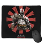 God of War Kratos Retro Japanese Customized Designs Non-Slip Rubber Base Gaming Mouse Pads for Mac,22cm×18cm， Pc, Computers. Ideal for Working Or Game