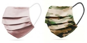 2-PACK Tvättbart Munskydd Mix Rosa, Camo Green