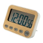 Digital timer i brunt  kökstimer korttimer äggtimer i träutförande med LCD-display stoppur väckarklocka matlagningsklocka