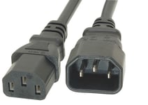 3M Metre Long IEC Mains Power C13 C14 Extension Cable Kettle Lead PC TV Monitor