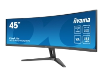 iiyama ProLite XCB4594DQSN-B1 - LED-skärm - böjd - 45 (44.5 visbar) - 5120 x 1440 Dual Quad HD @ 165 Hz - VA - 450 cd/m² - 3000:1 - HDR400 - 0.8 ms - 2xHDMI, DisplayPort, USB-C - högtalare - svart, matt