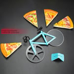 Stainless Steel Pizza Knife Two-wheel Bicycle Shape Cuttin Blue 18*11.5cm