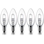 E14 28W Halogenljuskällor, Liten Edison-skruvlampa (SES) 2700K Varmvit Dimbar 5-pack