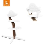 STOKKE® Nomi® Matstol valnöt / vit + babyset vit