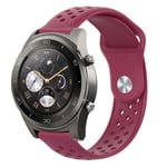 22mm Huawei Watch 2 Pro silicone watch band - Wine Red