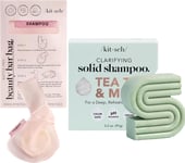 Kitsch Tea Tree & Mint Shampoo Bar Clarifying Shampoo Bar for Dandruff & Beauty