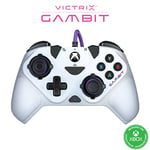 Victrix Gambit World'S Fastest Licensed Xbox Manette, Elite Esports design avec Swappable Pro Thumbsticks, Custom Paddles, Swappable Blanc / Violet Faceplate pour Xbox One, Series X/S, Pc