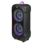Akai Portable Dual 4 Inch Party Speaker with Disco Ball Light 16W Black