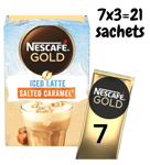 Nescafé Gold Iced Salted Caramel Latte 7 Sachets, 101.5g ,21 Sachets