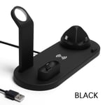 4in1 Wireless Charger Fast Charging Dock Stand Station Black