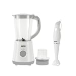 GEEPAS 500W 2-in-1 Electric Jug Blender and 180W White Hand Blender Combo set