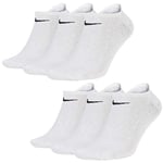 Nike Men Everyday Lightweight No-Show Socks (6 Pair) - White/Black, M