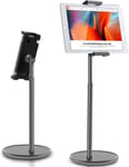 Thingy Club Height Adjustable Tablet Stand Holder, Aluminum Alloy Cradle Mount Dock for 4.7"-12.9" Screen iPhone Samsung, iPad, Kindle, eBook Reader (Black)