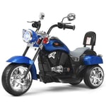6V elmotorcykel med justerbara strålkastare motorcykel 91 x 48 x 64 cm blå + svart