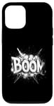 Coque pour iPhone 13 Pro typographie Explosion Fort SoundEffect BoomMoment Idée