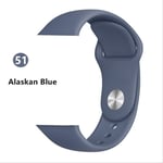 SQWK Strap For Apple Watch Band Silicone Pulseira Bracelet Watchband Apple Watch Iwatch Series 5 4 3 2 42mm or 44mm ML Alaskan Blue