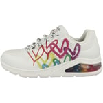 Skechers Street Uno 2-Floating Love Women's Sneaker 6.5 B(M) US White-Rainbow